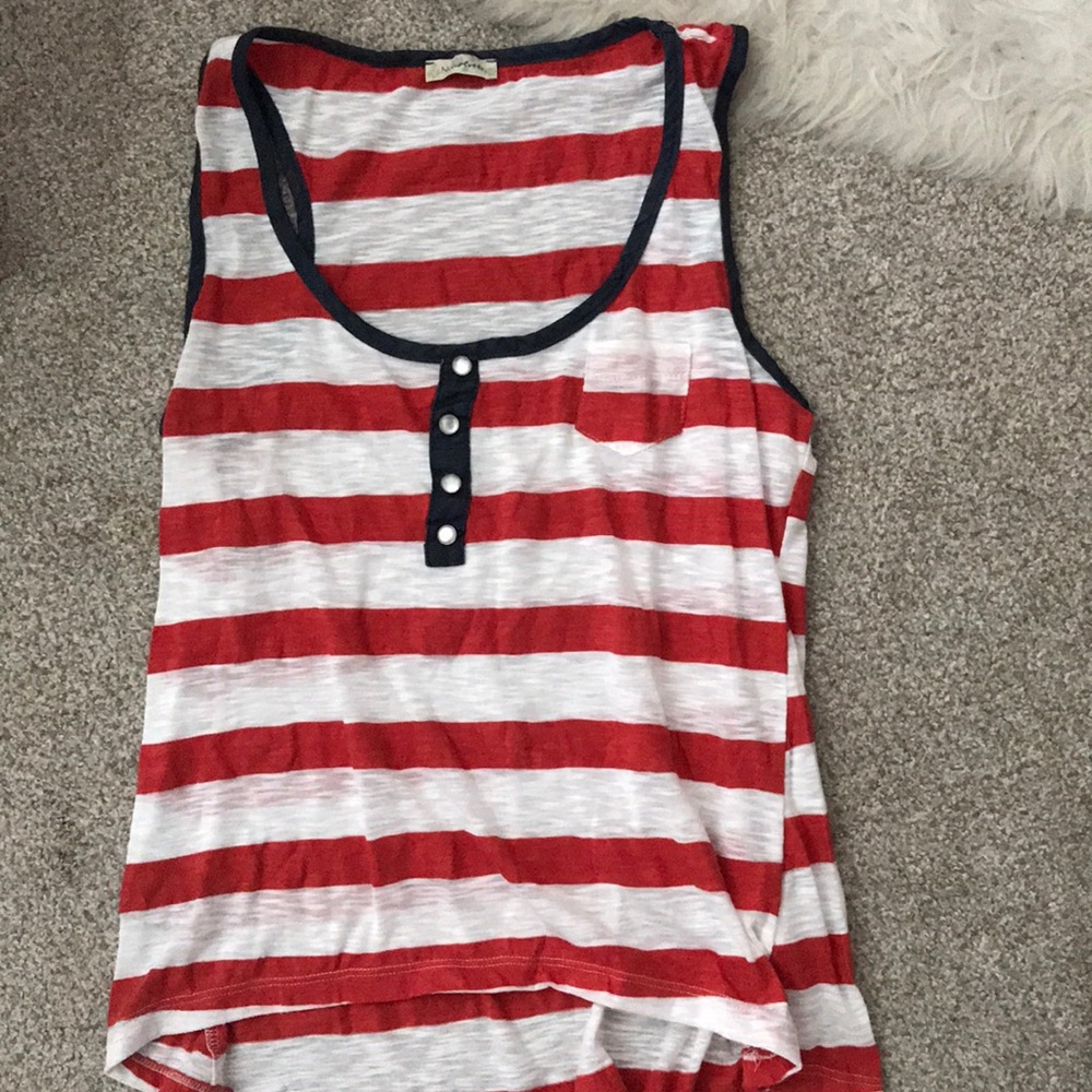 Red and white stripe tank top.